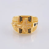 Cross Christ Dotted Ring 12.05 g / T10 3/4 Yellow Gold 18K