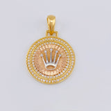 Pendant Circular Crown 4.4 g / 1 1/4 in Three-Tone 18K