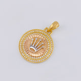 Pendant Circular Crown 4.4 g / 1 1/4 in Three-Tone 18K