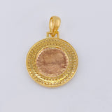 Pendant Circular Crown 4.4 g / 1 1/4 in Three-Tone 18K