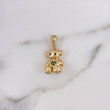 Dije Oso Corazon 4.95gr / 2.3cm / Circones Verdes Negros Oro Amarillo 18K &