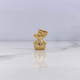 Dije Oso Corazon 4.95gr / 2.3cm / Circones Verdes Negros Oro Amarillo 18K &