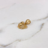 Pendant Bear Face 3.2gr / 2.1cm / White-Black-Brown Zircons 18K Yellow Gold $