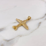 Pendant Airplane 5.65gr / 4cm / White Zircons 18K Yellow Gold #
