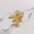 Pendant Eagle 9.05gr / 3.7cm / Textured White and Orange Zircons Two 18K Yellow and White Golds #