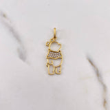 Pendant Honey Bear 1.65gr / 3.1cm / Silhouette White Zirconia 18K Yellow Gold &