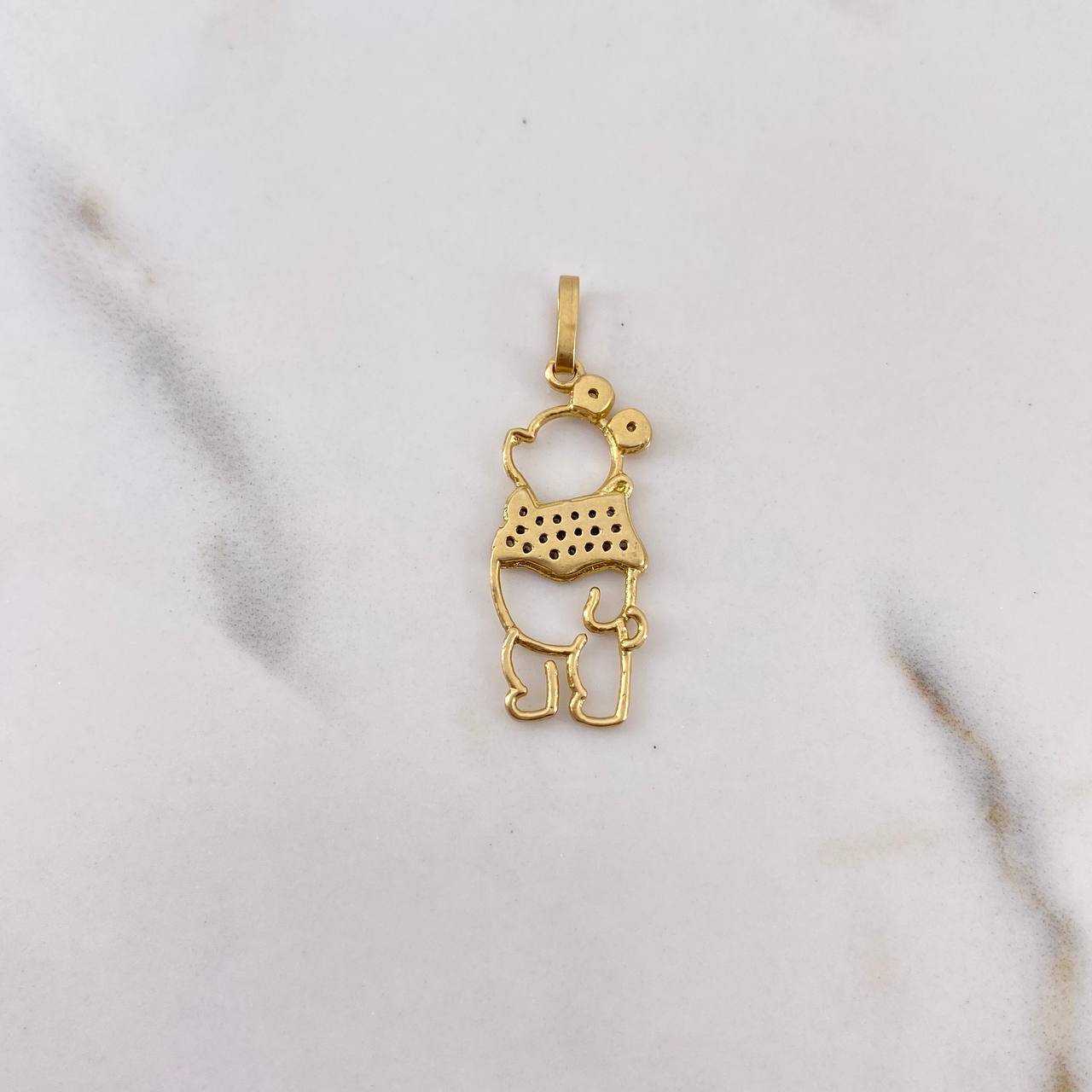 Pendant Honey Bear 1.65gr / 3.1cm / Silhouette White Zirconia 18K Yellow Gold &