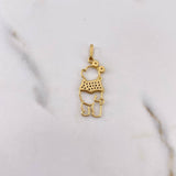 Pendant Honey Bear 1.65gr / 3.1cm / Silhouette White Zirconia 18K Yellow Gold &