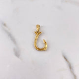 Pendant Hook 1.4gr / 2.7cm / White Zircons 18K Yellow Gold #