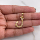 Pendant Hook 1.4gr / 2.7cm / White Zircons 18K Yellow Gold #