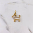 Pendant Dog Silhouette 3.2gr / 2.7cm / White Zircons Two-tone Yellow White 18K #