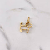 Pendant Dog Silhouette 3.2gr / 2.7cm / White Zircons Two-tone Yellow White 18K #