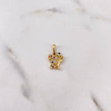 Pendant Butterfly 1.3gr / 1.9cm / Colored Zircons 18K Yellow Gold #