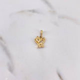 Pendant Butterfly 1.3gr / 1.9cm / Colored Zircons 18K Yellow Gold #