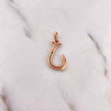Pendant Hook 1.3gr / 2.7cm / Black Zircons 18K Rose Gold #