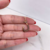 Pendant Hook 1.3gr / 2.7cm / Black Zircons 18K Rose Gold #