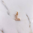 Pendant Letter L 2.85gr / 2.1cm / White Zirconia 18K Rose Gold #