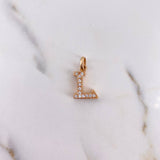 Pendant Letter L 2.85gr / 2.1cm / White Zirconia 18K Rose Gold #