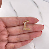 Pendant Letter L 2.85gr / 2.1cm / White Zirconia 18K Rose Gold #