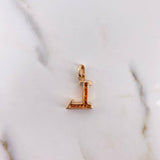 Pendant Letter L 2.85gr / 2.1cm / White Zirconia 18K Rose Gold #