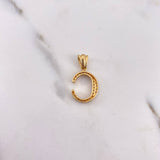 Pendant Letter C 2.5gr / 2.5cm / White Zircons 18K Yellow Gold #