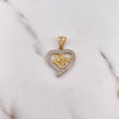 Pendant Heart Silhouette 3.3gr / 2.9cm / White Zirconia Two-tone 18K Yellow and White Gold #