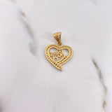 Pendant Heart Silhouette 3.3gr / 2.9cm / White Zirconia Two-tone 18K Yellow and White Gold #
