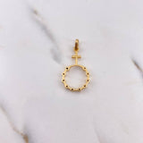 Pendant Rosario 2.15gr / 3.1cm / White Zircons 18K Yellow Gold &