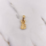 Pendant Cat 1.95gr / 2.4cm / White Brown Zircons 18K Yellow Gold #
