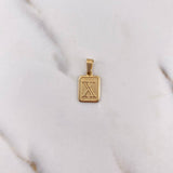 Pendant Letter X Plate 0.95gr / 1.9cm / Smooth Frame 18K Yellow Gold #