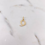 Pendant Letter Q 0.7gr / 2cm / White Zircons 18K Yellow Gold #