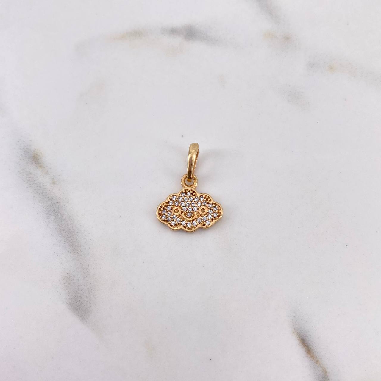 Pendant Cloud 1.45gr / 1.9cm / White Zircons 18K Yellow Gold #
