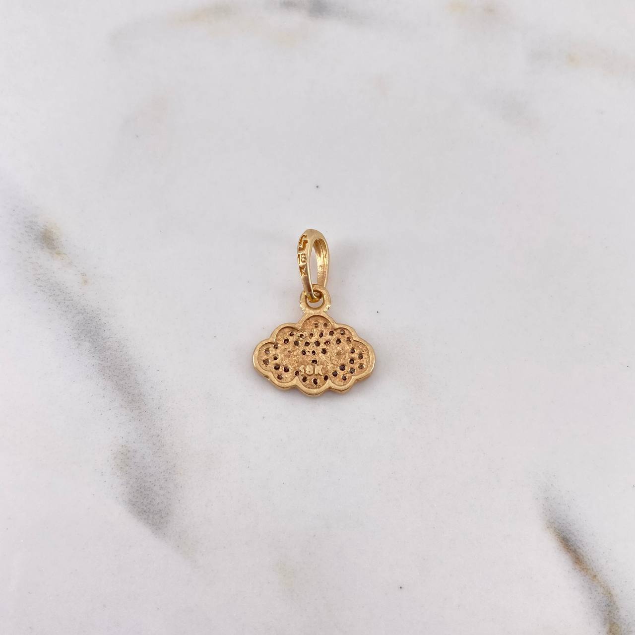 Pendant Cloud 1.45gr / 1.9cm / White Zircons 18K Yellow Gold #