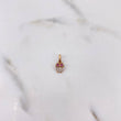 Pendant Owl 0.45gr / 1.3cm / Fuchsia White Zircons 18K Rose Gold #