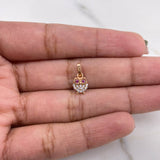 Pendant Owl 0.45gr / 1.3cm / Fuchsia White Zircons 18K Rose Gold #