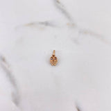 Dije Buho 0.45gr / 1.3cm / Circones Azules Blancos Oro Rosa 18K #
