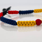 Pulsera Tejida Tricolor Escudo Selección 4Mm Oro Amarillo 18K