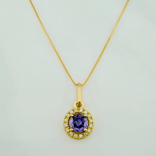 Set Cadena Veneciana + Dije Halo / 2.35 g / 17 3/4 in Oro Amarillo 18K
