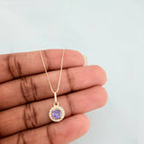 Venetian Chain + Halo Pendant / 2.2g / 18 in Yellow Gold 18K