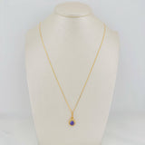 Venetian Chain + Halo Pendant / 2.2g / 18 in Yellow Gold 18K