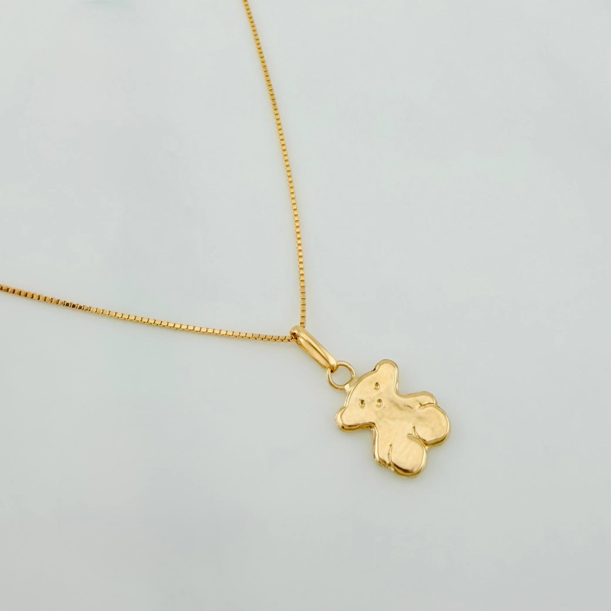Venetian Chain + Bear Pendant Ts / 1.35g / 18 in Yellow Gold 18K