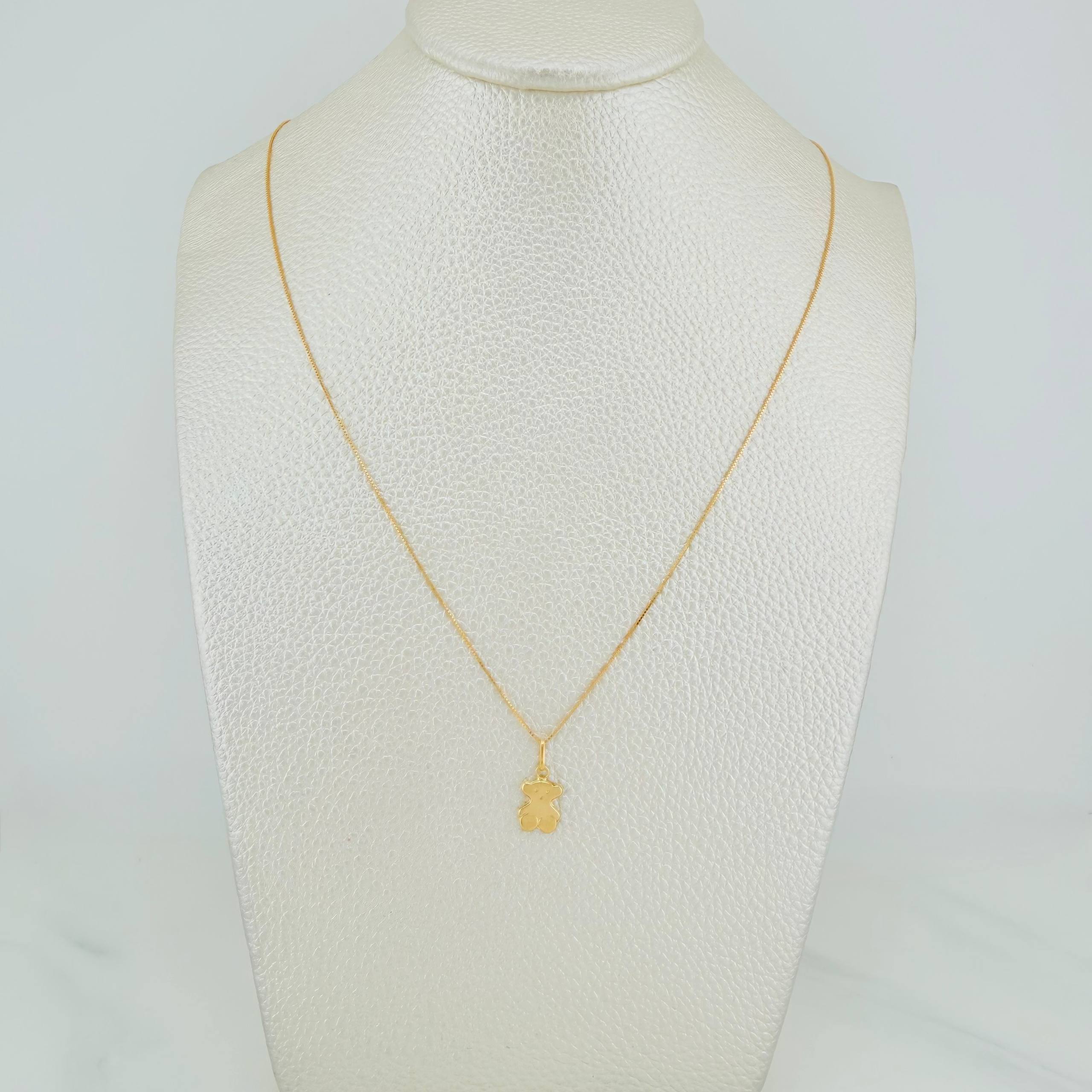 Venetian Chain + Bear Pendant Ts / 1.35g / 18 in Yellow Gold 18K