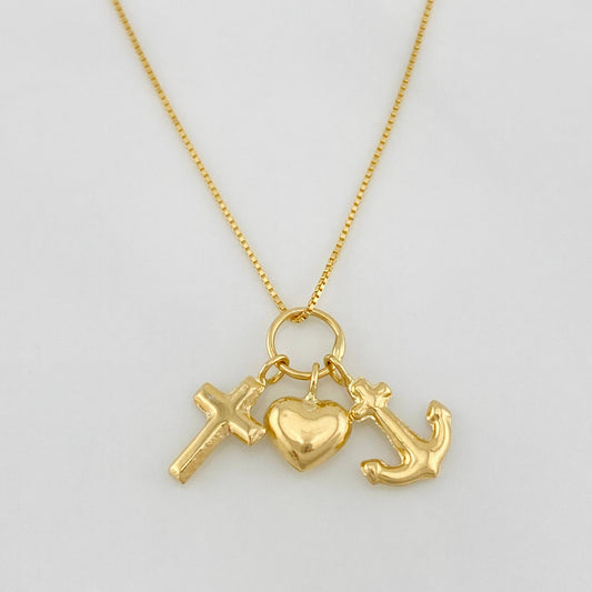 Set Cadena Veneciana + Dije Tres Gracias / 1.6 g / 17 3/4 in Oro Amarillo 18K