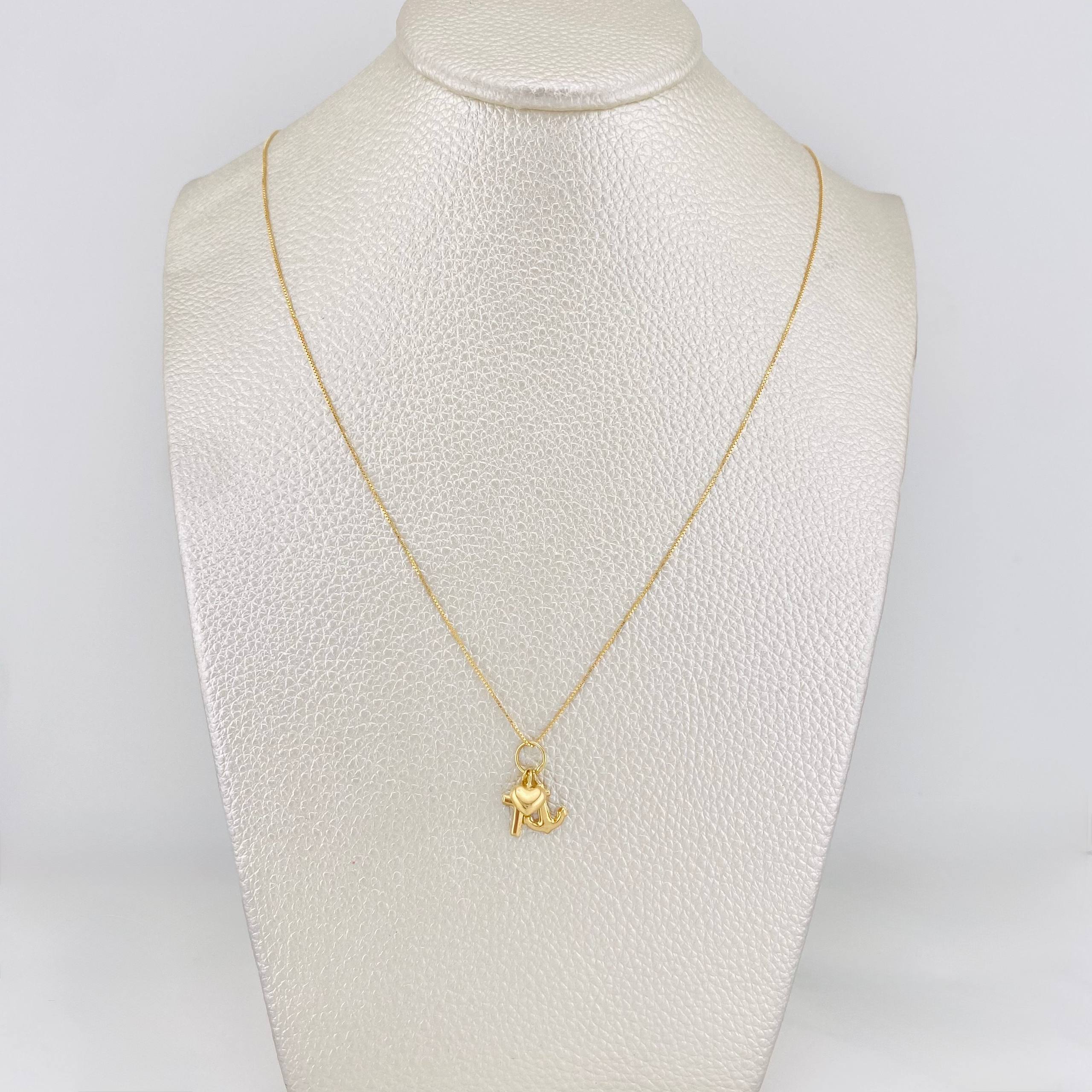 Venetian Chain + Tres Gracias Pendant / 1.6 g / 17 3/4 in 18K Yellow Gold