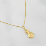 Venetian Chain + Money Bag Pendant / 1.6 g / 17 3/4 in 18K Yellow Gold