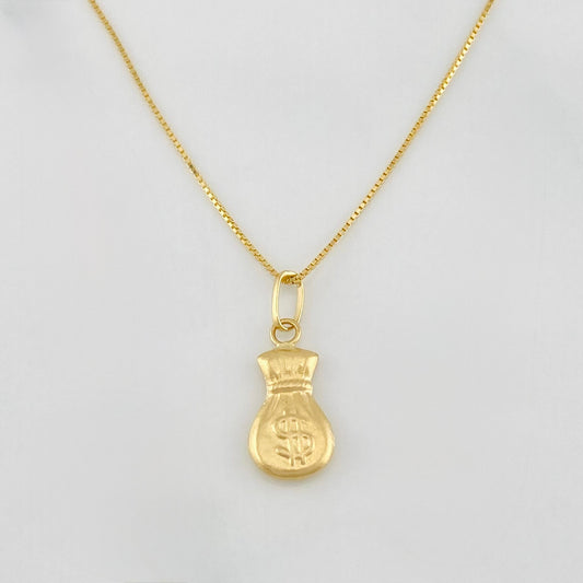 Set Cadena Veneciana + Dije Bolsa Dinero / 1.6 g / 17 3/4 in Oro Amarillo 18K