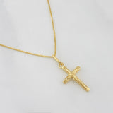 Set Cadena Veneciana + Dije Cruz Cristo / 1.55g / 18 in Oro Amarillo 18K