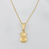 Venetian Chain Set + Money Bag Pendant / 1.85g / 18 in Yellow Gold 18K
