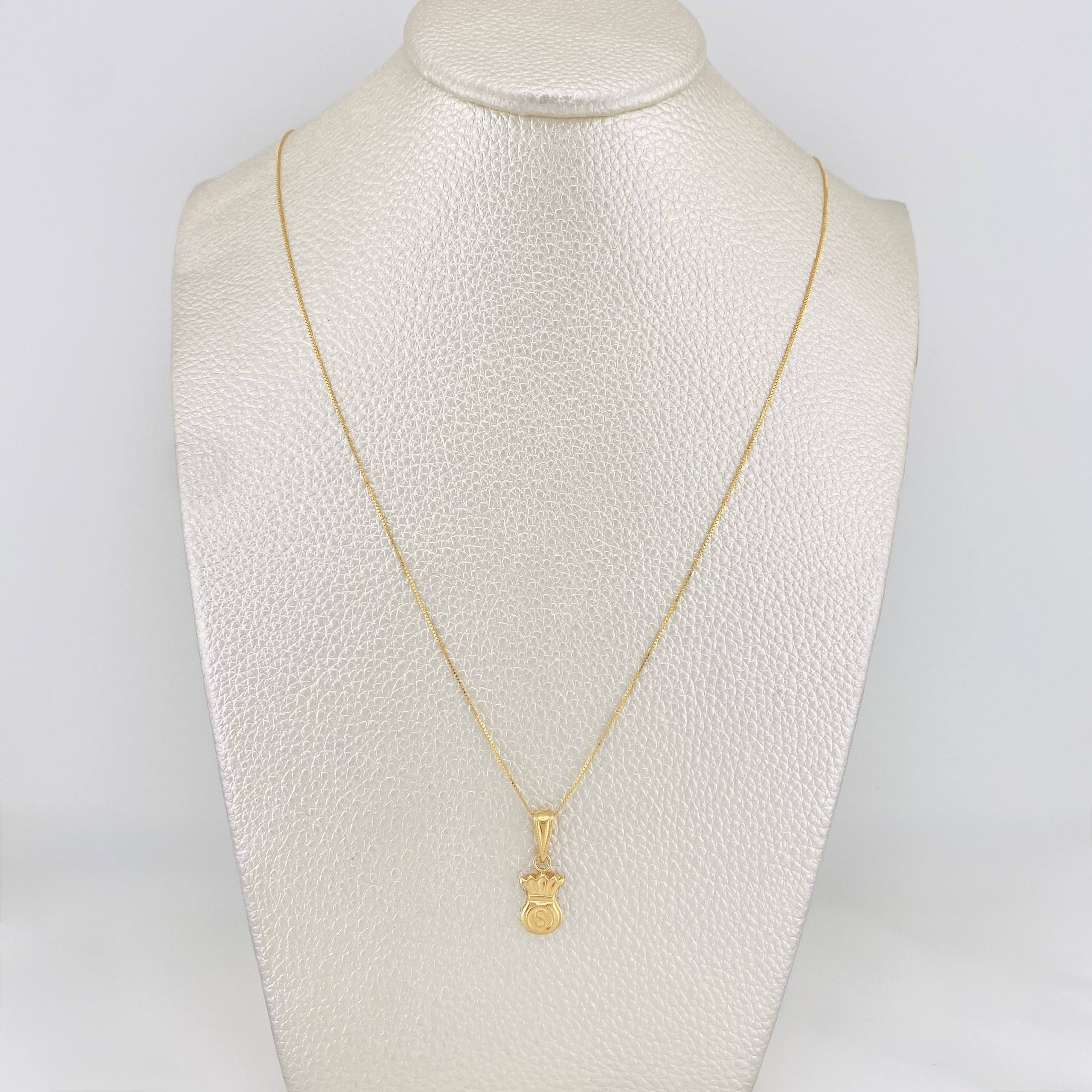 Venetian Chain Set + Money Bag Pendant / 1.85g / 18 in Yellow Gold 18K