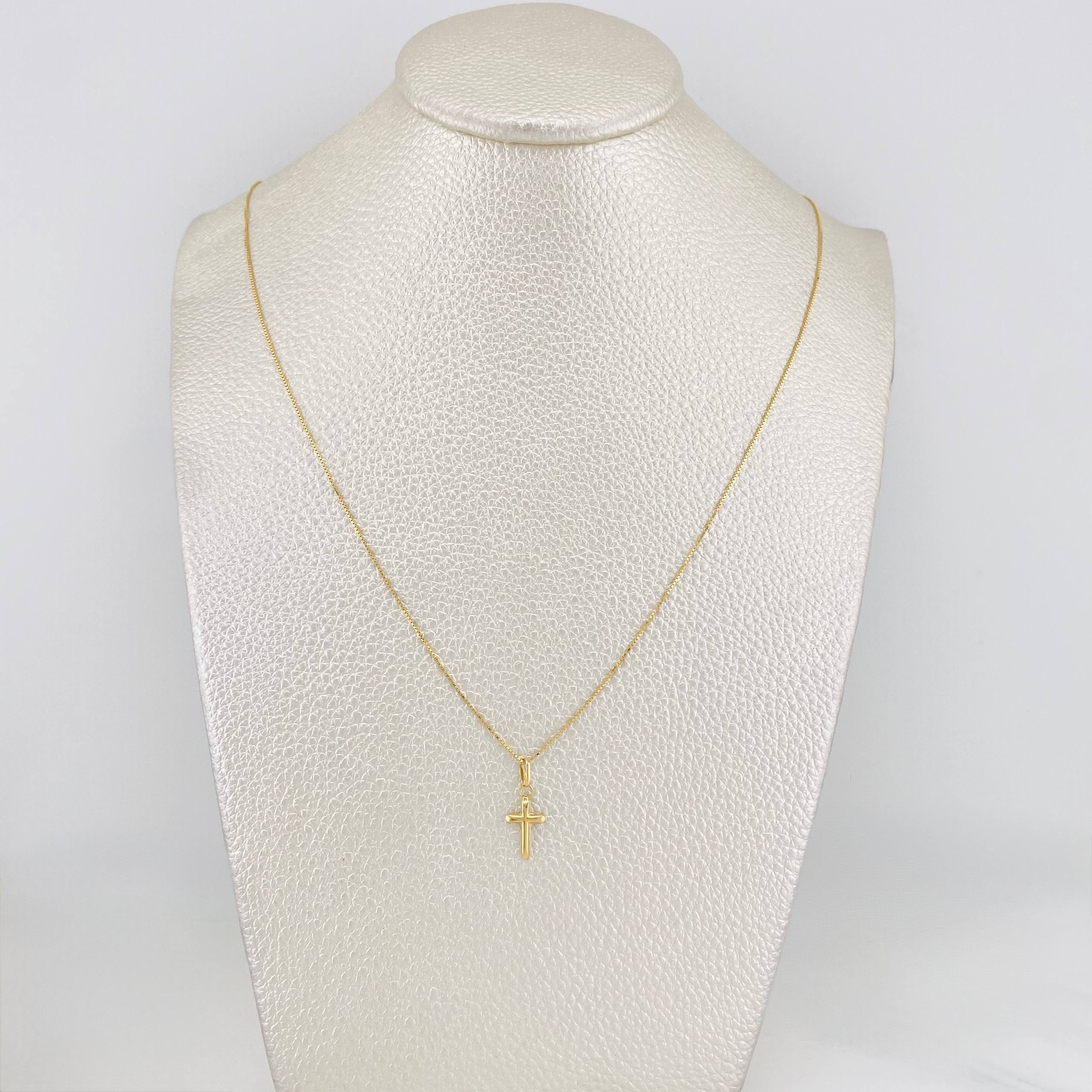 Venetian Chain + Cross Pendant / 1.4 g / 17 3/4 in 18K Yellow Gold
